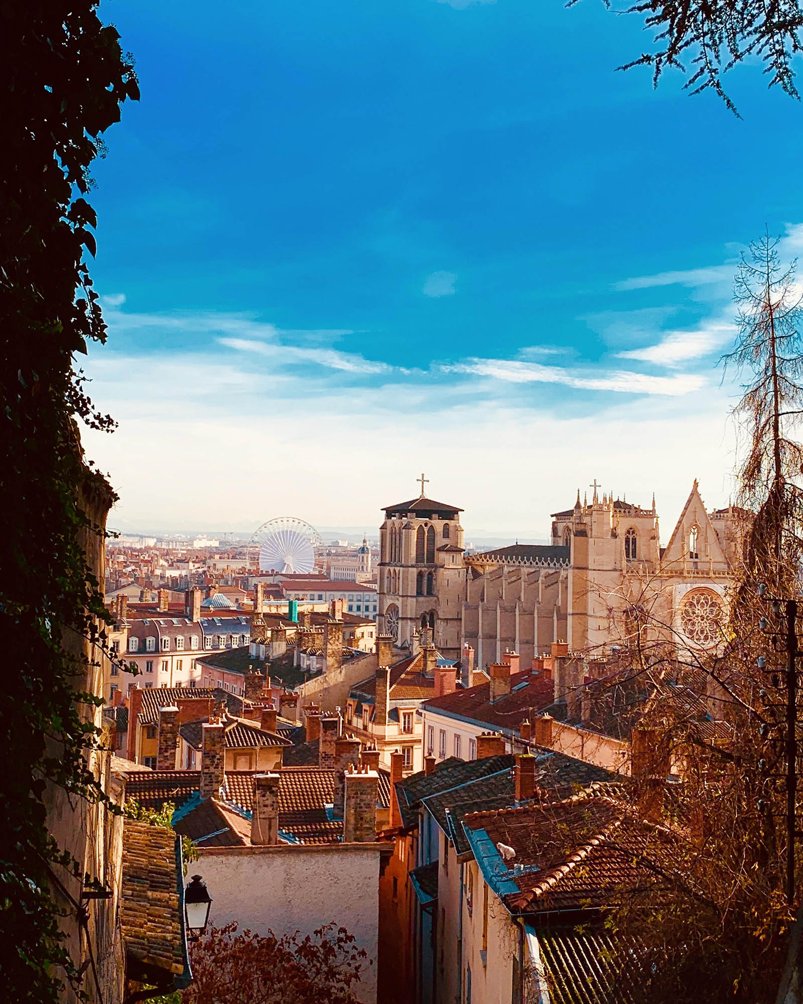 Vue depuis les pentes de Fourvière à Lyon